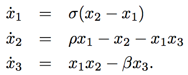 Gleichungen für das Lorenz-System